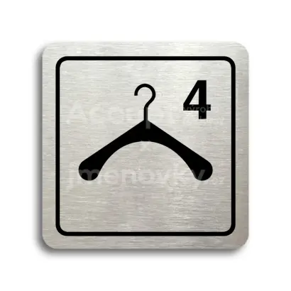 Piktogram "šatna 4 III - stříbrná tabulka - černý tisk
