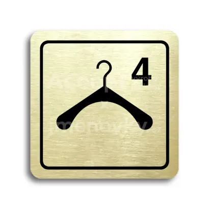 Piktogram "šatna 4 III" - zlatá tabulka - černý tisk