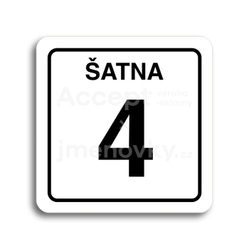Piktogram "šatna 4" - bílá tabulka - černý tisk