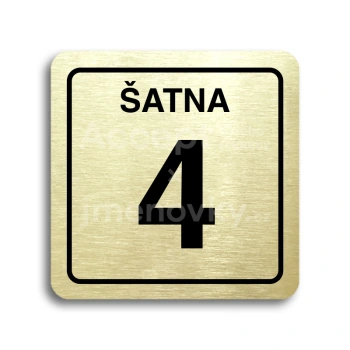 Piktogram "šatna 4" - zlatá tabulka - černý tisk