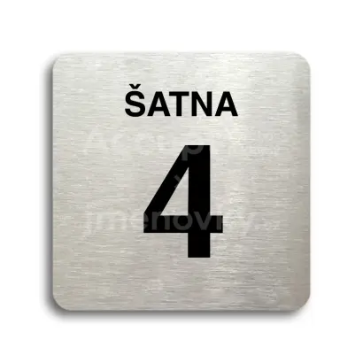 Piktogram "šatna 4" - stříbrná tabulka - černý tisk bez rámečku