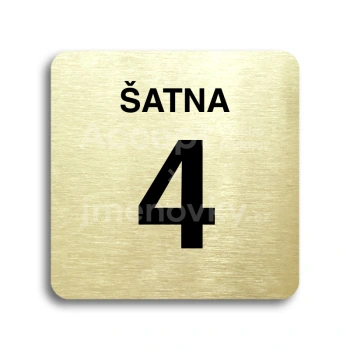 Piktogram "šatna 4" - zlatá tabulka - černý tisk bez rámečku