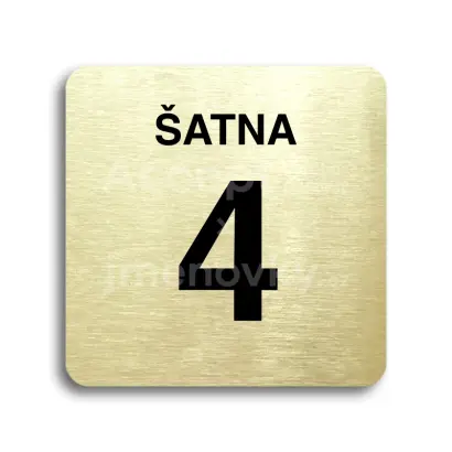 Piktogram "šatna 4" - zlatá tabulka - černý tisk bez rámečku