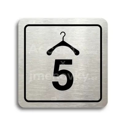 Piktogram "šatna 5 II" - stříbrná tabulka - černý tisk