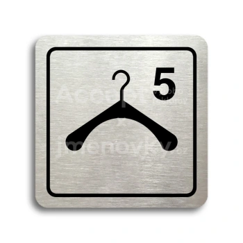 Piktogram "šatna 5 III - stříbrná tabulka - černý tisk