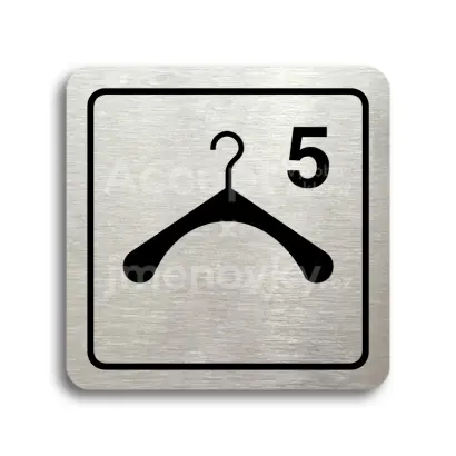 Piktogram "šatna 5 III - stříbrná tabulka - černý tisk