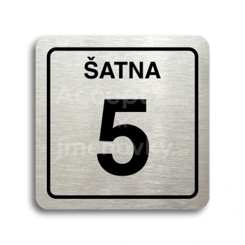 Piktogram "šatna 5" - stříbrná tabulka - černý tisk