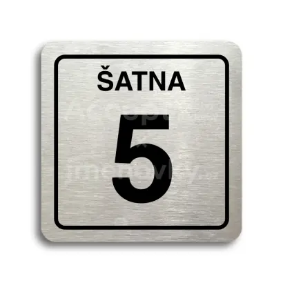 Piktogram "šatna 5" - stříbrná tabulka - černý tisk