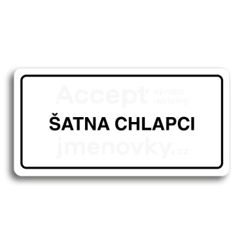 Piktogram "ŠATNA CHLAPCI" - bílá tabulka - černý tisk
