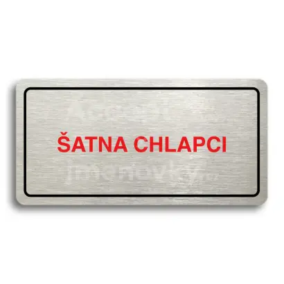 Piktogram "ŠATNA CHLAPCI" - stříbrná tabulka - barevný tisk