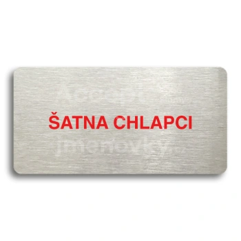 Piktogram "ŠATNA CHLAPCI" - stříbrná tabulka - barevný tisk bez rámečku