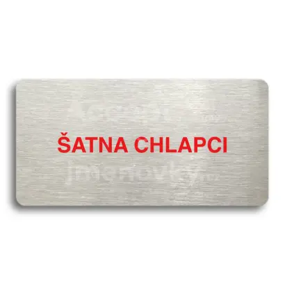 Piktogram "ŠATNA CHLAPCI" - stříbrná tabulka - barevný tisk bez rámečku