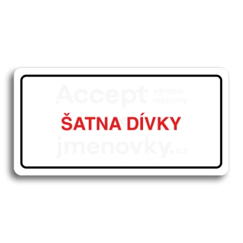 Piktogram "ŠATNA DÍVKY" - bílá tabulka - barevný tisk