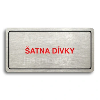 Piktogram "ŠATNA DÍVKY" - stříbrná tabulka - barevný tisk