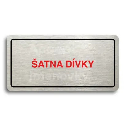 Piktogram "ŠATNA DÍVKY" - stříbrná tabulka - barevný tisk