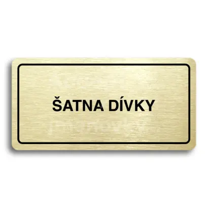 Piktogram "ŠATNA DÍVKY" - zlatá tabulka - černý tisk