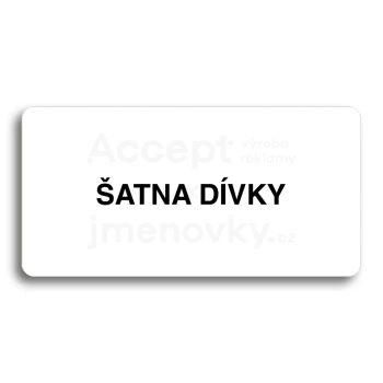 Piktogram "ŠATNA DÍVKY" - bílá tabulka - černý tisk bez rámečku
