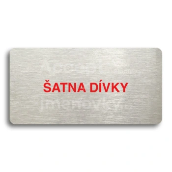 Piktogram "ŠATNA DÍVKY" - stříbrná tabulka - barevný tisk bez rámečku