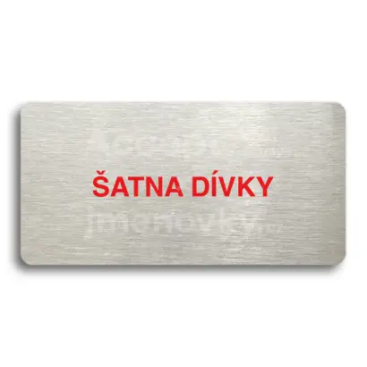 Piktogram "ŠATNA DÍVKY" - stříbrná tabulka - barevný tisk bez rámečku