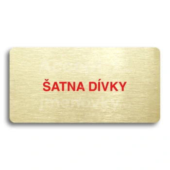 Piktogram "ŠATNA DÍVKY" - zlatá tabulka - barevný tisk bez rámečku