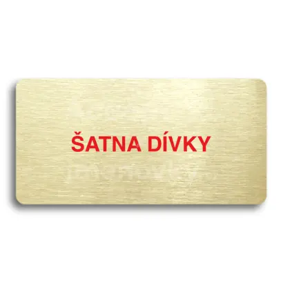 Piktogram "ŠATNA DÍVKY" - zlatá tabulka - barevný tisk bez rámečku