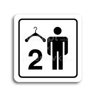 Piktogram "šatna muži 2" - bílá tabulka - černý tisk