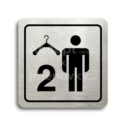 Piktogram "šatna muži 2" - stříbrná tabulka - černý tisk
