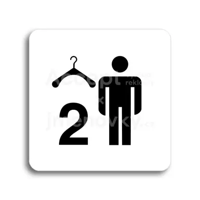 Piktogram "šatna muži 2" - bílá tabulka - černý tisk bez rámečku