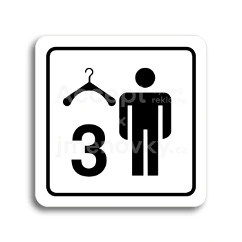 Piktogram "šatna muži 3" - bílá tabulka - černý tisk