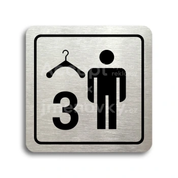 Piktogram "šatna muži 3" - stříbrná tabulka - černý tisk
