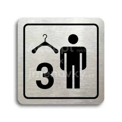 Piktogram "šatna muži 3" - stříbrná tabulka - černý tisk