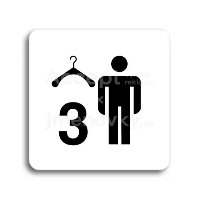 Piktogram "šatna muži 3" - bílá tabulka - černý tisk bez rámečku