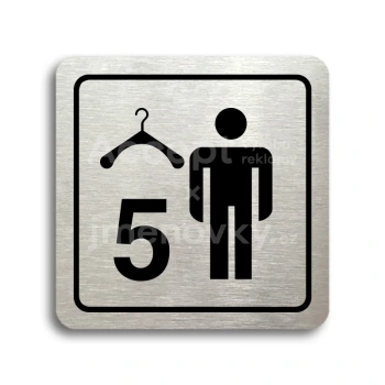 Piktogram "šatna muži 5" - stříbrná tabulka - černý tisk