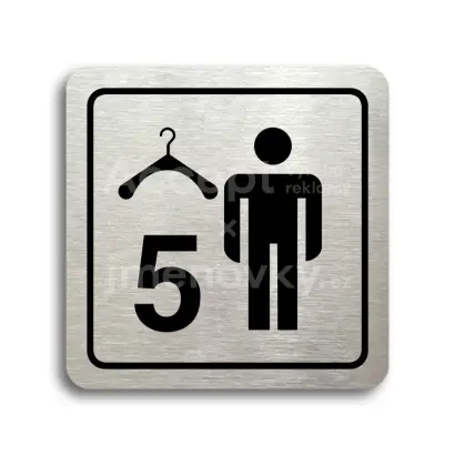 Piktogram "šatna muži 5" - stříbrná tabulka - černý tisk