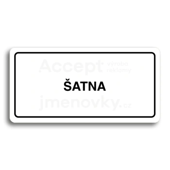Piktogram "ŠATNA" - bílá tabulka - černý tisk