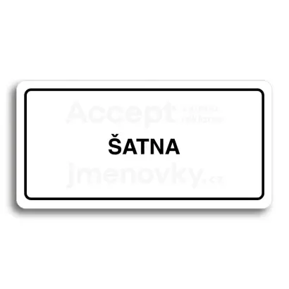 Piktogram "ŠATNA" - bílá tabulka - černý tisk