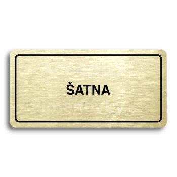Piktogram "ŠATNA" - zlatá tabulka - černý tisk