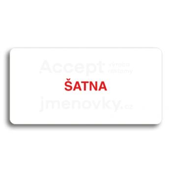 Piktogram "ŠATNA" - bílá tabulka - barevný tisk bez rámečku