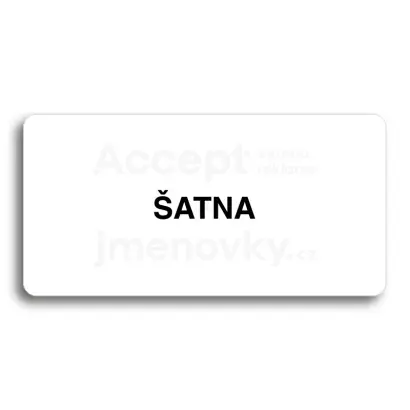 Piktogram "ŠATNA" - bílá tabulka - černý tisk bez rámečku