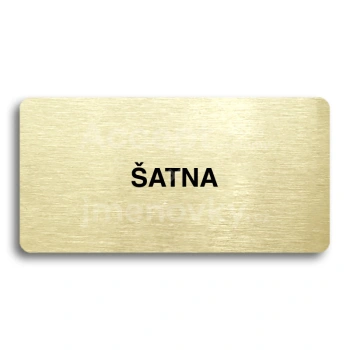 Piktogram "ŠATNA" - zlatá tabulka - černý tisk bez rámečku