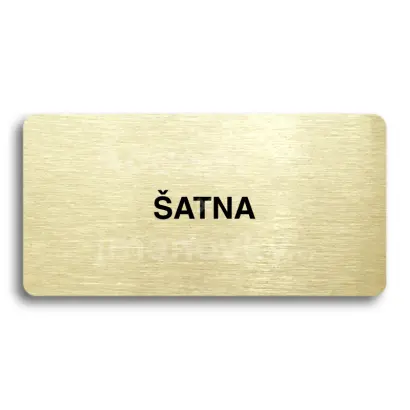 Piktogram "ŠATNA" - zlatá tabulka - černý tisk bez rámečku