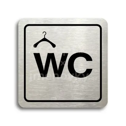 Piktogram "šatna, WC" - stříbrná tabulka - černý tisk