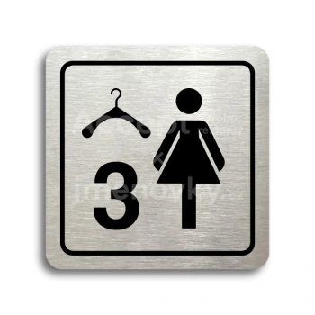 Piktogram "šatna ženy 3 - stříbrná tabulka - černý tisk