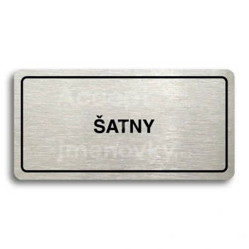 Piktogram "ŠATNY" - stříbrná tabulka - černý tisk