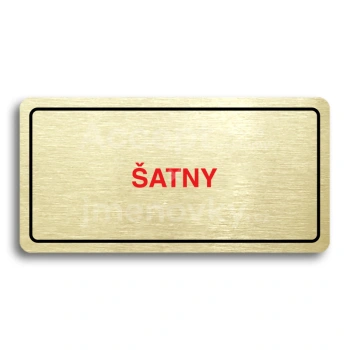 Piktogram "ŠATNY" - zlatá tabulka - barevný tisk