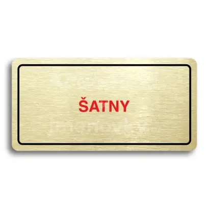 Piktogram "ŠATNY" - zlatá tabulka - barevný tisk