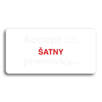 Piktogram "ŠATNY" - bílá tabulka - barevný tisk bez rámečku