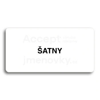 Piktogram "ŠATNY" - bílá tabulka - černý tisk bez rámečku