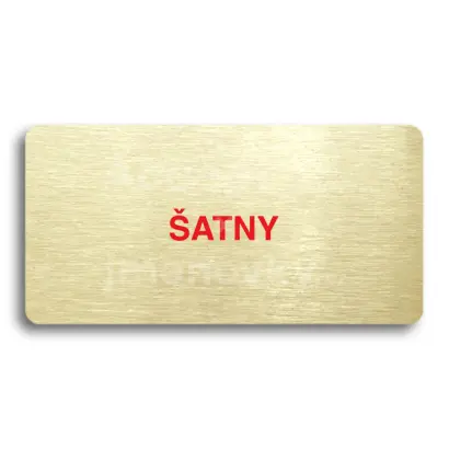 Piktogram "ŠATNY" - zlatá tabulka - barevný tisk bez rámečku