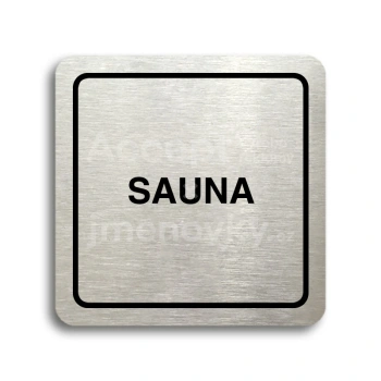 Piktogram "sauna" - stříbrná tabulka - černý tisk